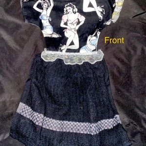 Pin up girl dress shaped hand towel. Hand made.